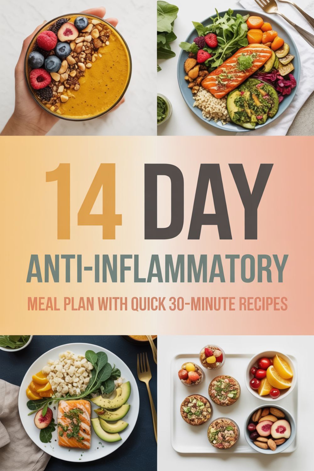 14 Day Anti Inflammatory Meal Plan with Quick 30 Minute Recipes