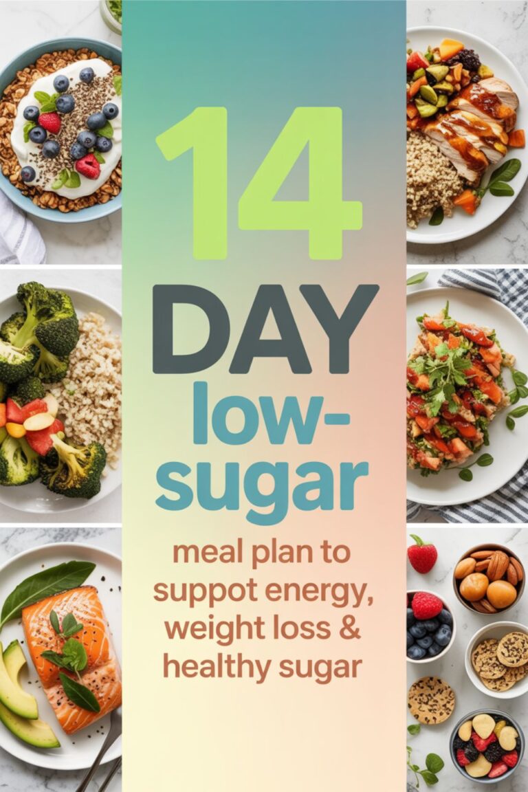 14-Day Low-Sugar Meal Plan to Support Energy, Weight Loss, and Healthy Blood Sugar