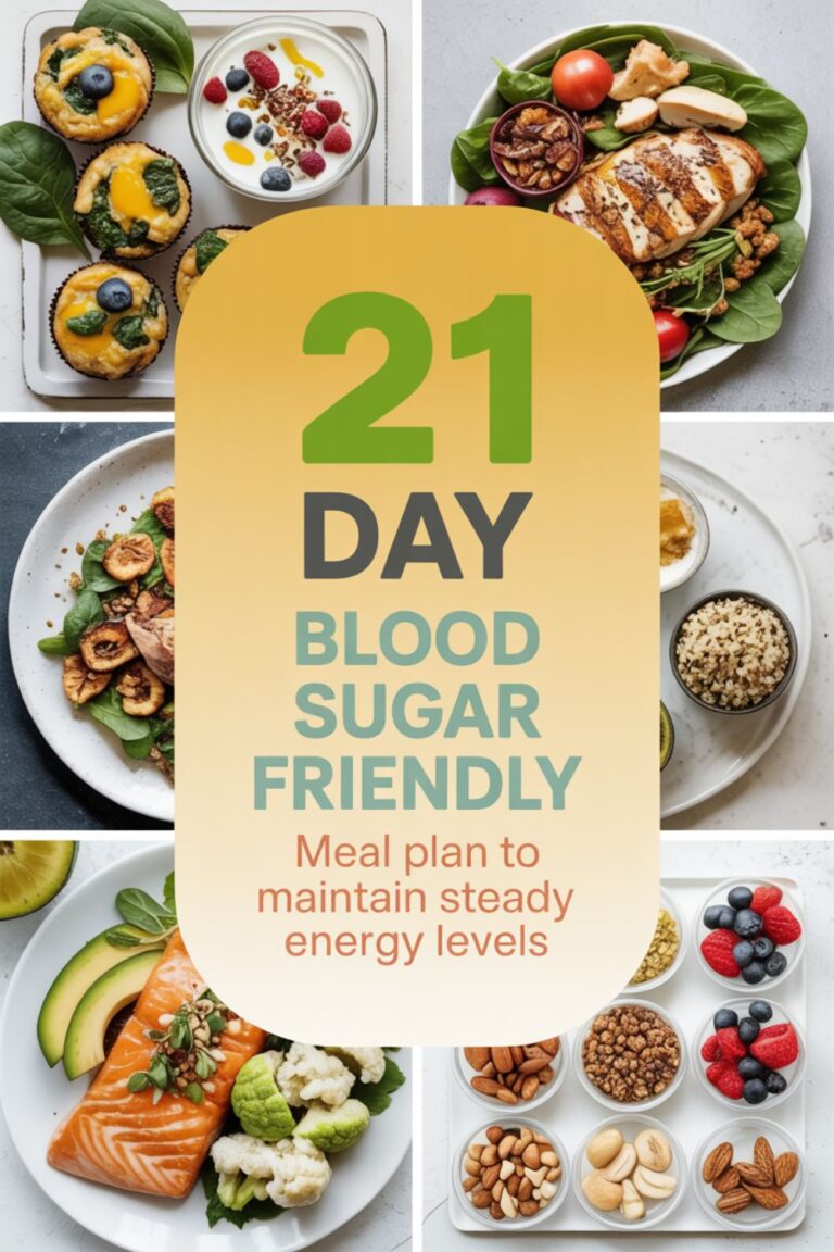21-Day Blood Sugar Friendly Meal Plan to Maintain Steady Energy Levels