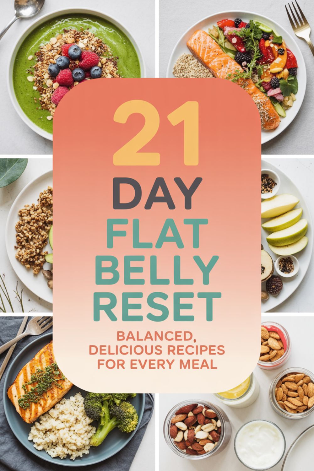 21 Day Flat Belly Reset Plan with Balanced Delicious Recipes for Every Meal