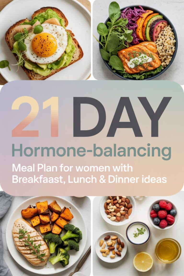 21-Day Hormone-Balancing Meal Plan for Women with Breakfast, Lunch, and Dinner Ideas