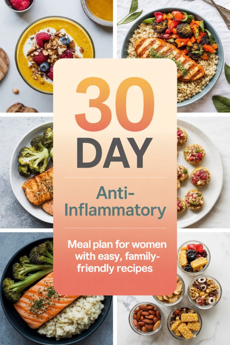 30-Day Anti-Inflammatory Meal Plan for Women with Easy, Family-Friendly Recipes