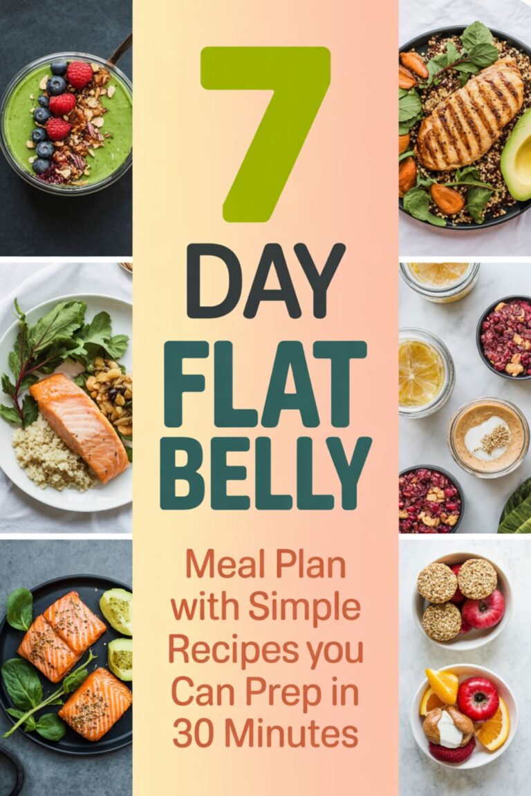 7-Day Flat Belly Meal Plan with Simple Recipes You Can Prep in 30 Minutes
