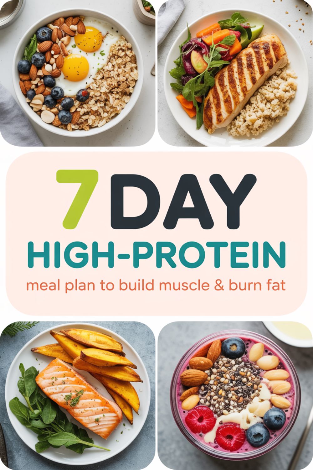 7 Day High Protein Meal Plan to Build Muscle and Burn Fat